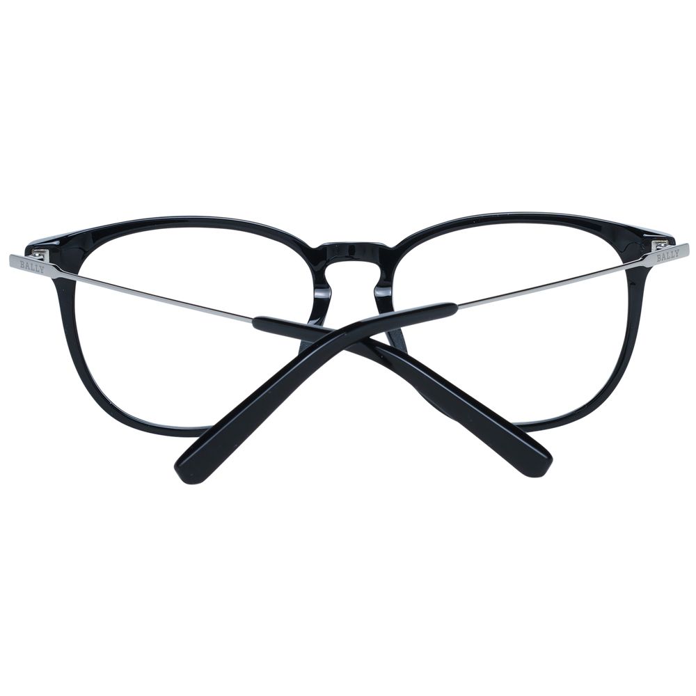 Bally Black Women Glasses Frame in full-rim square style with black plastic frame and demo lenses, size 53-16-145.