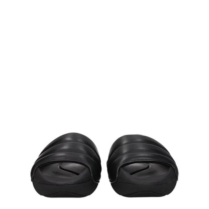 Balmain Black Leather Slippers with side logo, open toe design, mid heels, and rubber sole, MPN VL299LPQP0PA, casual footwear.