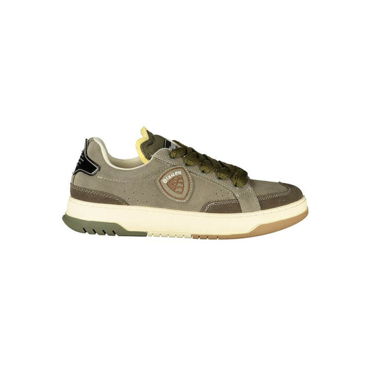 Blauer Green Leather Men Sneaker with logo, contrasting details, and comfortable footbed.