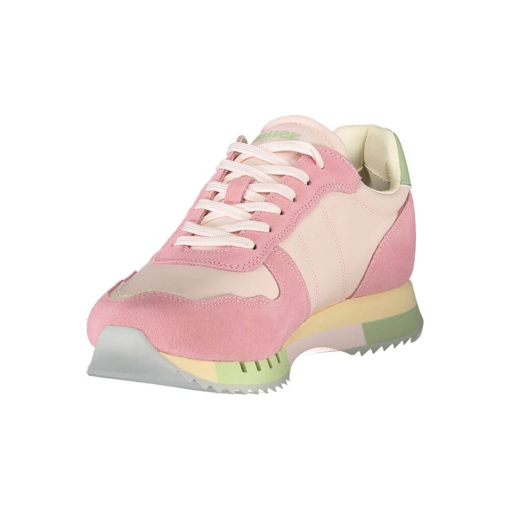Blauer Pink Leather Women Sneaker with chic contrasting details and comfort features, showcasing the iconic logo design.