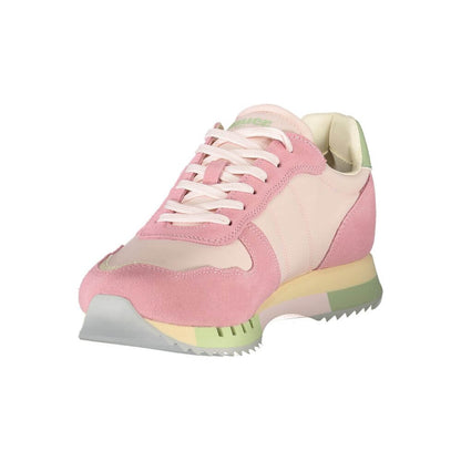 Blauer Pink Leather Women Sneaker with chic contrasting details and comfort features, showcasing the iconic logo design.