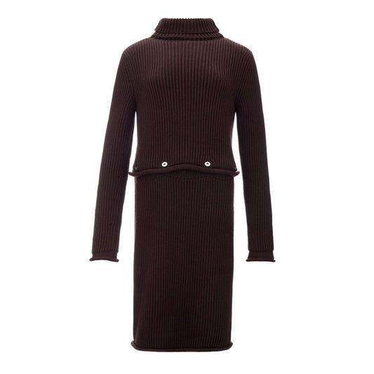 Bottega Veneta Elegant Viscose Brown Dress BO-1701664-IT42|M