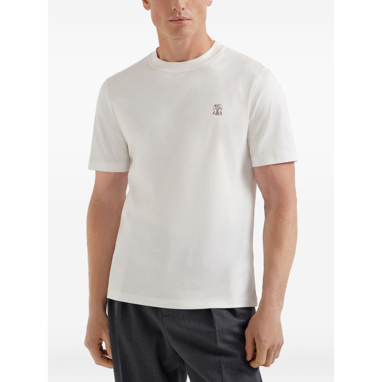 Brunello Cucinelli Cotton jersey crew neck T-shirt with logo