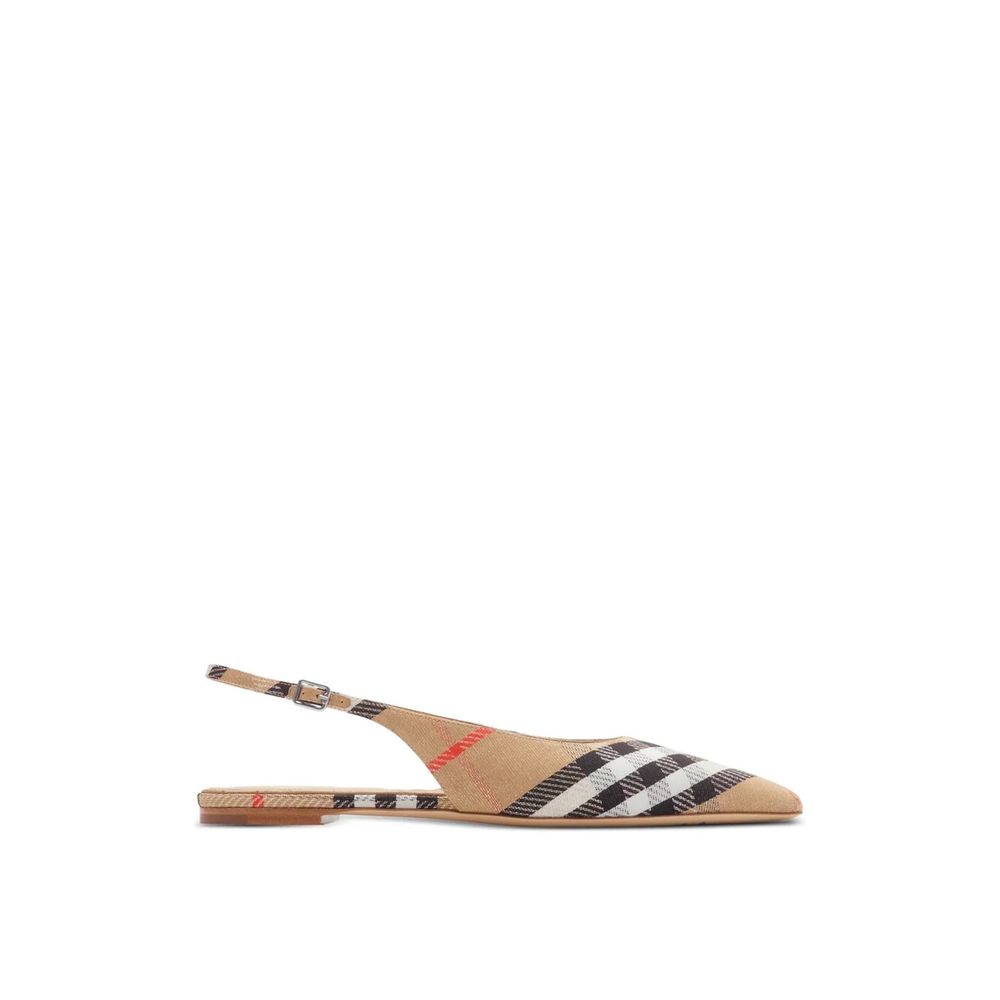 Burberry Brown Fabric Ballet Flats