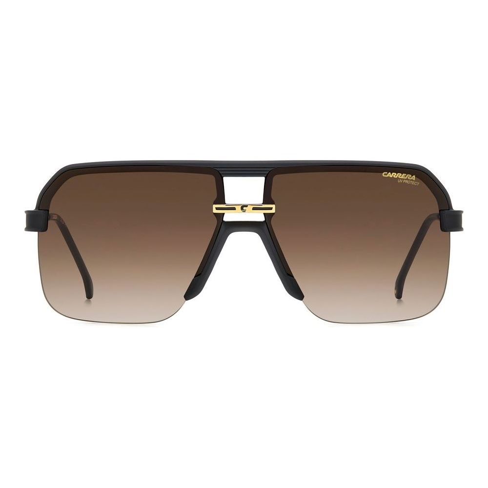 CARRERA MOD. CARRERA 1066_S Gent sunglasses in polyamide, front view with brown gradient lenses and black frame.