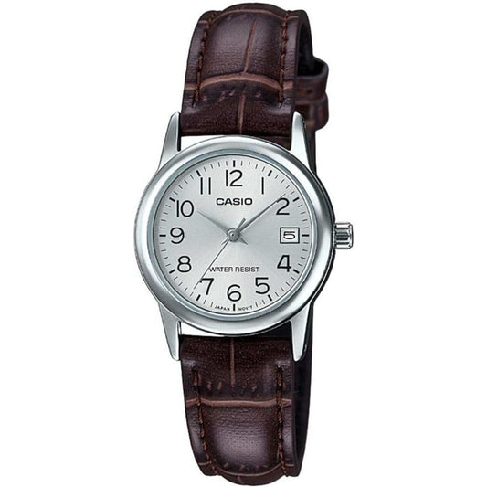 CASIO COLLECTION Mod. LADY DATE SILVER. LEATHER - ARGENTEE