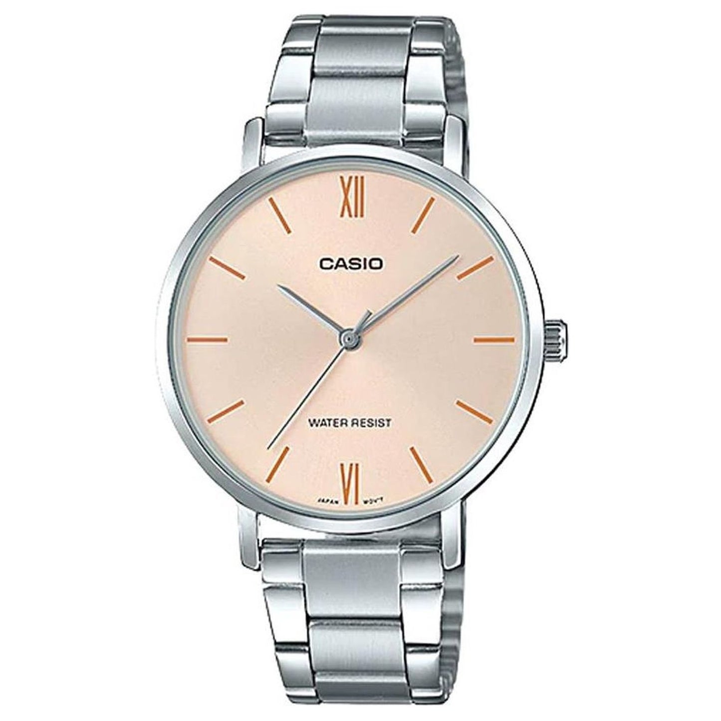 CASIO COLLECTION Mod. MINIMAL - ANTIQUE PINK wristwatch, stainless steel, water resistant 3 ATM, 34mm case, quartz movement, for ladies.