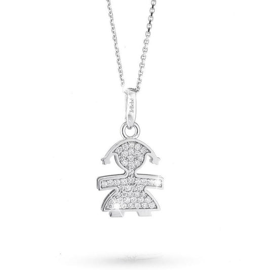 Gold 9 Kt lady charm necklace CHARMS LE BEBE MOD. LBB154, crafted in Italy, elegant jewelry in official box.