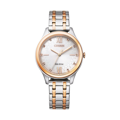 CITIZEN Mod. ELEGANCE ladies wristwatch, stainless steel case, Eco Drive, 5 ATM water resistance with official packaging.
