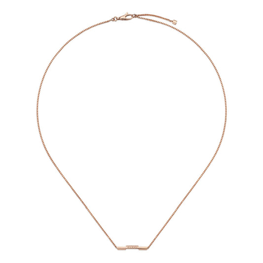 Alt Tag: Elegant necklace model COLLANE GUCCI MOD. YBB662108002 in gold, featuring subtle chain design and branded closure.
