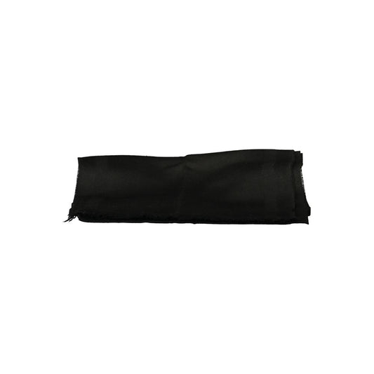Calvin Klein Black Marabou Accessory scarf, 35x180 cm with contrast details and logo.