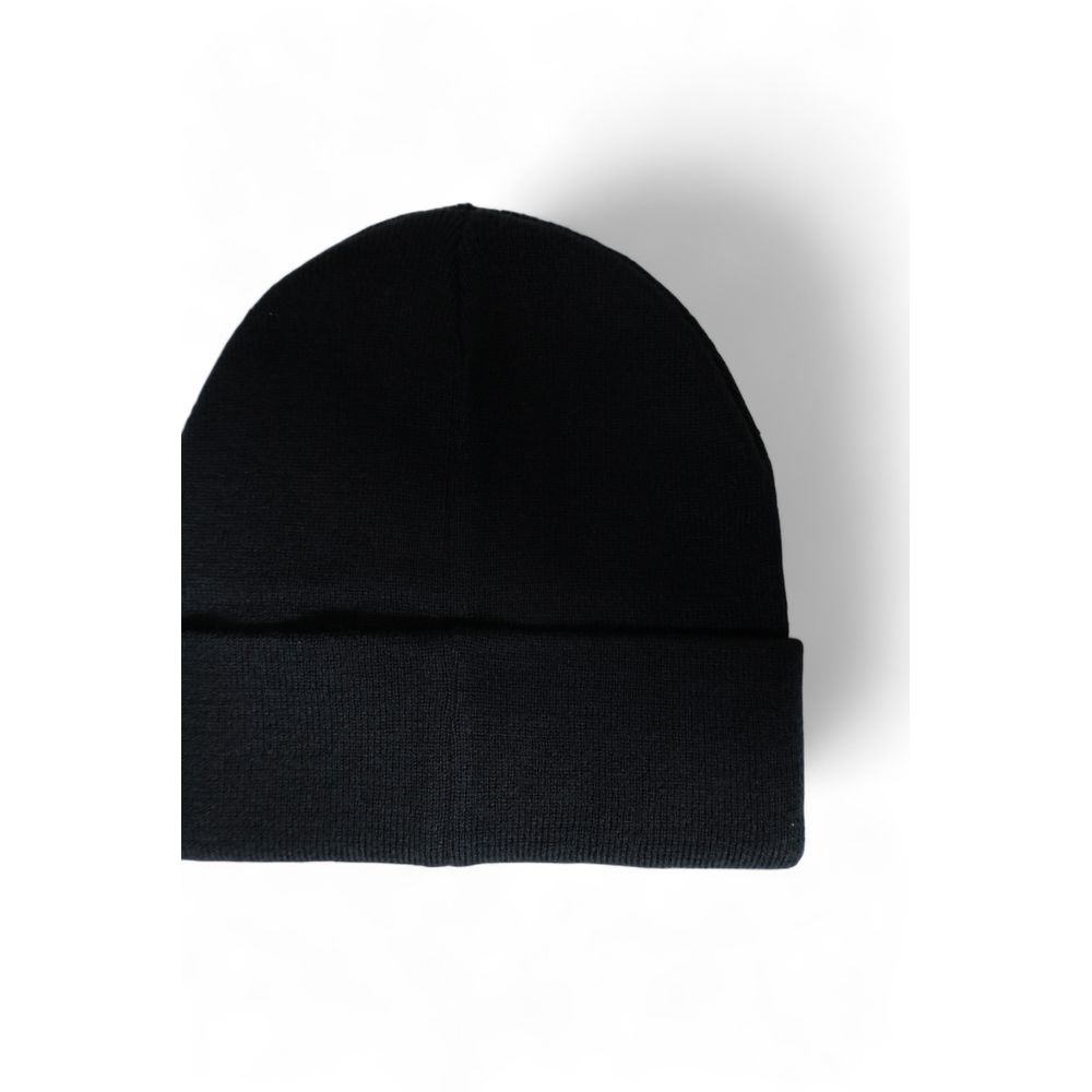 Calvin Klein Black Recycled Polyester Caps Baseball Hat, sustainable men's beanie with monogram logo.