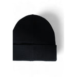Calvin Klein Black Recycled Polyester Caps Baseball Hat, sustainable men's beanie with monogram logo.