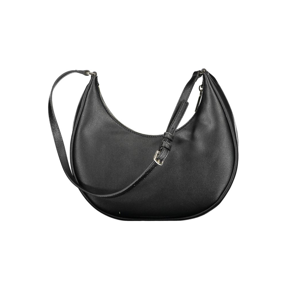 Alt Tag: Calvin Klein Black Recycled Polyester Women Handbag with sleek design and adjustable shoulder strap.