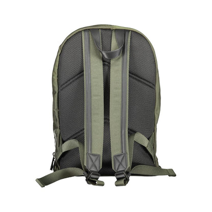 Back view of Calvin Klein Green Polyester Backpack with adjustable straps and water repellent fabric.