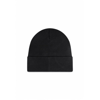 Calvin Klein Jeans Black Organic Cotton Cap (Baseball Hat) minimalist black beanie with embroidered logo.