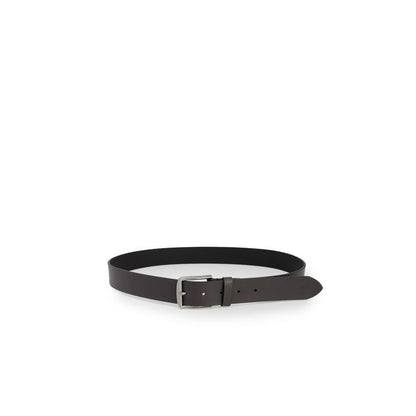 Calvin Klein Jeans Brown Leather Regular Belt with matte metal buckle, ideal for casual and formal outfits.