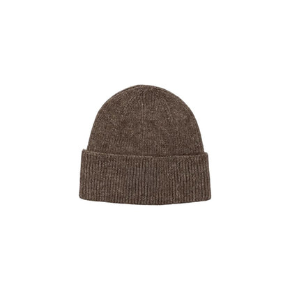 Brown beanie with cuffed design by Calvin Klein Jeans, featuring a rubberized label. Ideal for casual wear, crafted from acrylic blend.