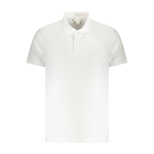 Calvin Klein White Cotton Men Polo Shirt for timeless elegance and comfort, featuring understated embroidery and iconic logo.