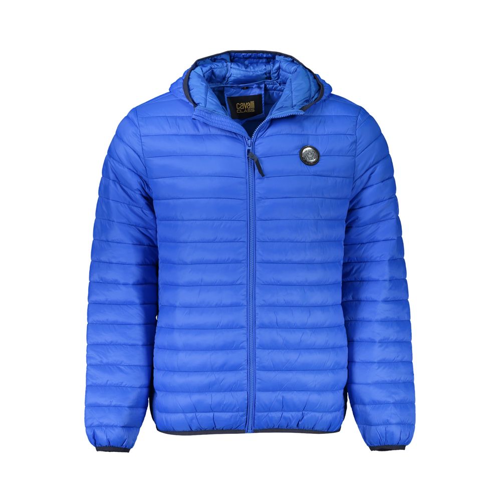 Cavalli Class Blu Poliammide Men's Jacket 1728,67403481248,Blue,Cavalli Class,Clothing,Jackets & Coats - Clothing,L,M,Men,New with tags,S,Shell Jackets - Jackets & Coats - Clothing,XL,XXL