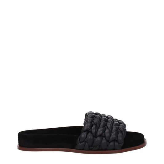 Chloé Black Leather Slippers