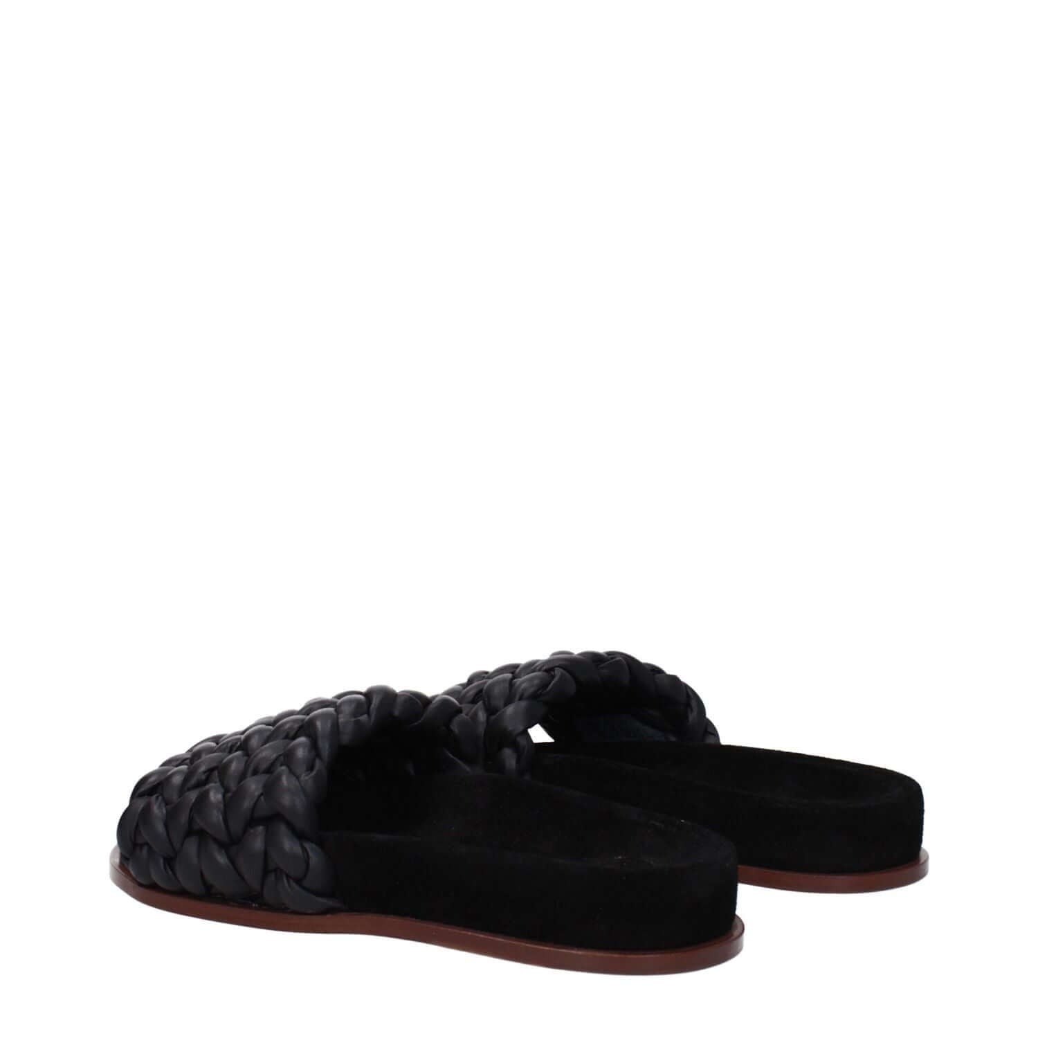 Chloé Black Leather Slippers
