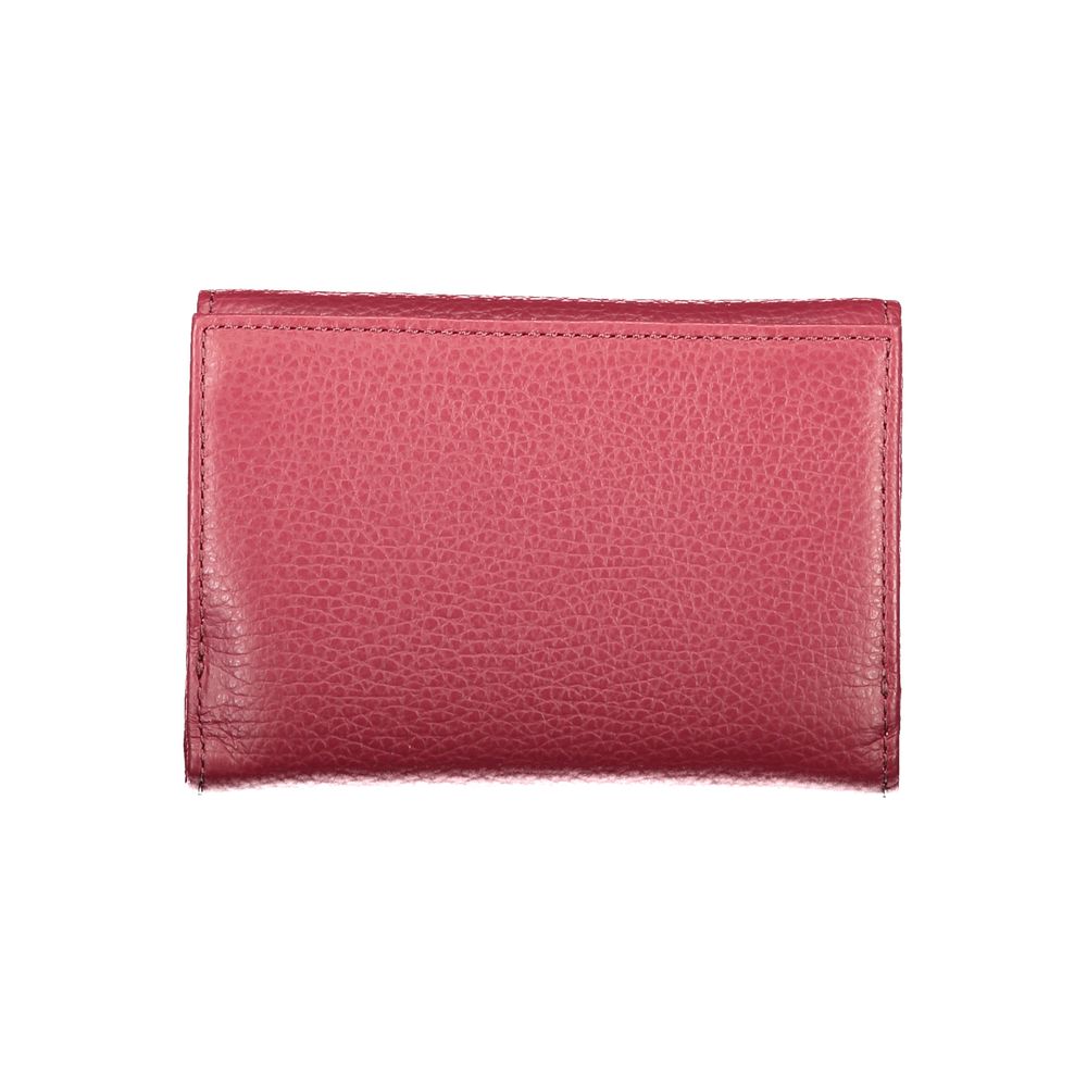 Coccinelle Purple Leather Women Wallet featuring textured Italian craftsmanship and elegant design.