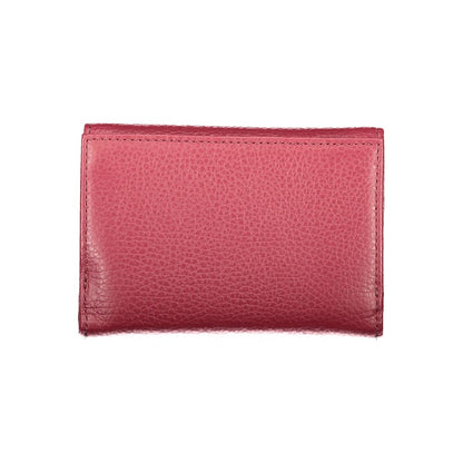 Coccinelle Purple Leather Women Wallet featuring textured Italian craftsmanship and elegant design.