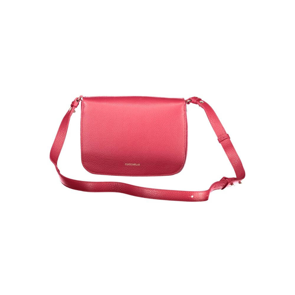 Coccinelle Red Polyethylene Handbag with adjustable shoulder strap, featuring 4 internal pockets, automatic closure, and logo detailing.