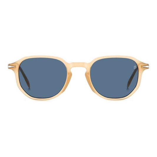 DAVID BECKHAM MOD. DB 1140_S acetate sunglasses for gentlemen in beige with blue lenses.