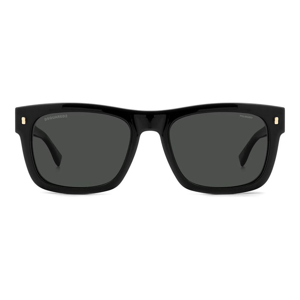 DSQUARED2 MOD. D2 0100_CS acetate gent's sunglasses with black frame and lenses.