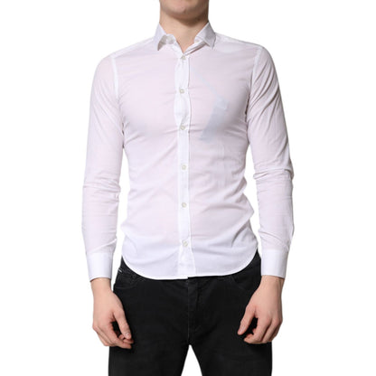 Daniele Alessandrini White Cotton Dress Formal Shirt