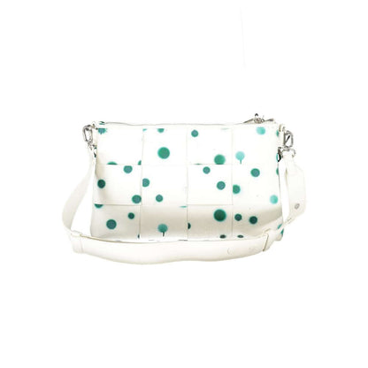 Desigual White Polyethylene Handbag with polka dots, 1 handle, removable chain shoulder strap, adjustable strap, multiple compartments.