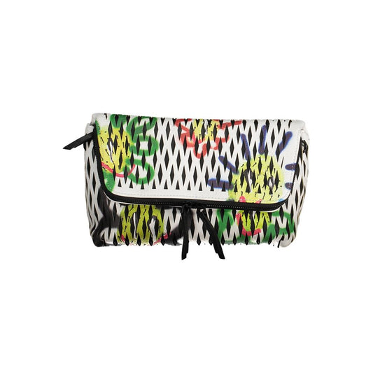 Colorful Desigual White Polyethylene Women Handbag with adjustable strap and multiple compartments, showcasing Spanish flair.