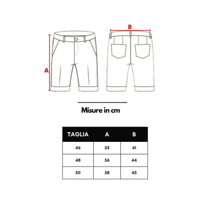 Size chart for Dior Beige Cotton Cargo Shorts with front and back views, showing dimensions in centimeters for various sizes.