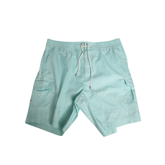 Dolce & Gabbana Aqua Blue Polyester Beachwear Men Shorts Swimwear