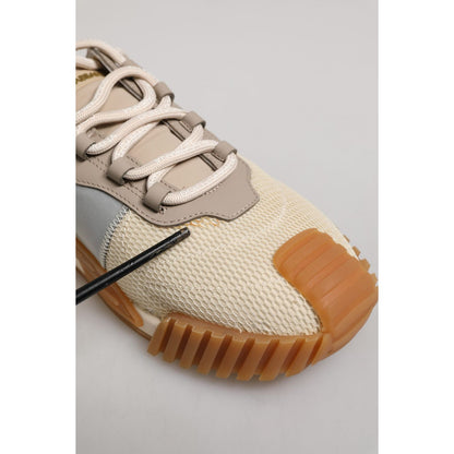 Dolce & Gabbana Beige Lace Up Low Top NS1 Men Sneakers Shoes