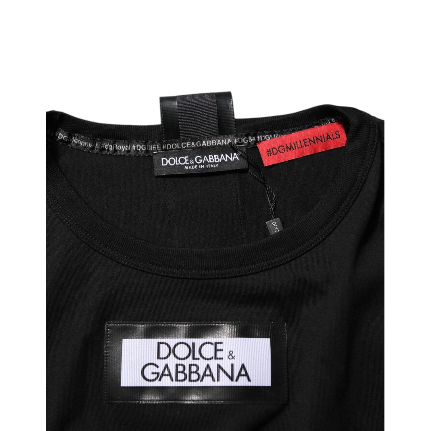 Dolce & Gabbana Black DGRoyals Cotton Men Crew Neck IT T-shirt