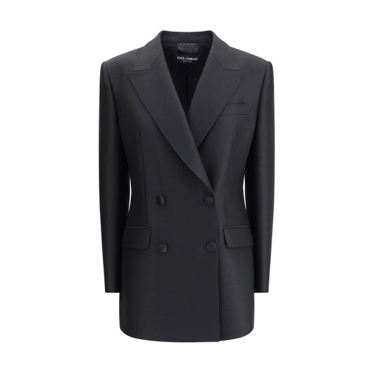 Dolce & Gabbana Black Fleece Wool Blazer