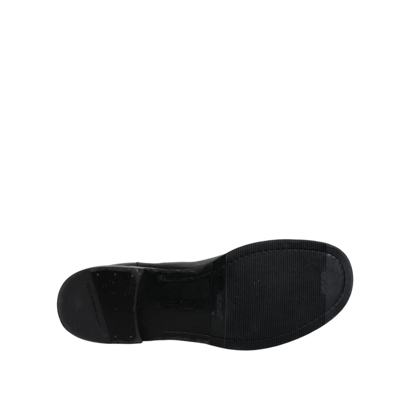 Dolce & Gabbana Black Horse Leather Mid Calf Boots Shoes