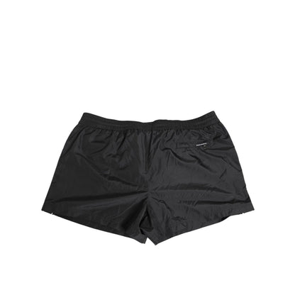 Dolce & Gabbana Black Nylon KING Sideband Men Boxer Shorts Swimwear