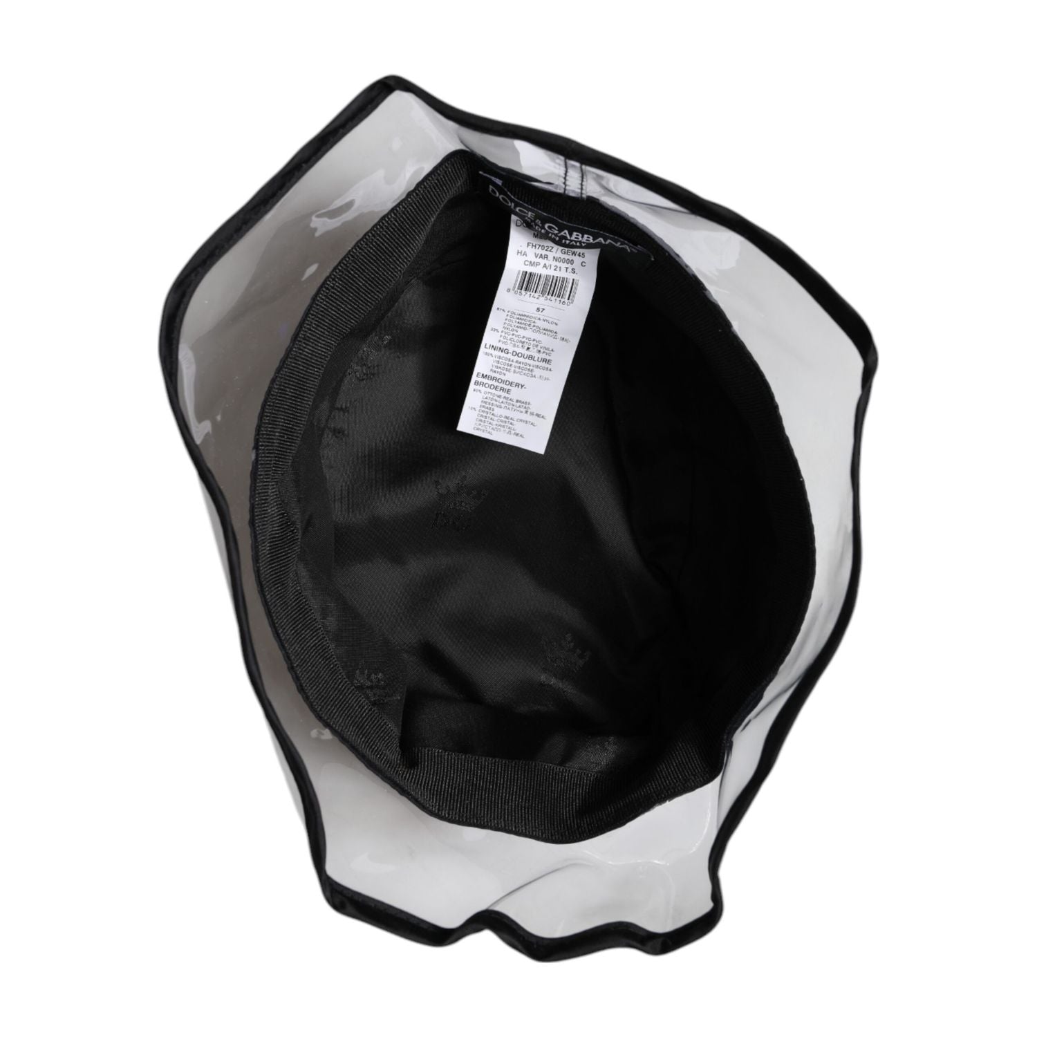Dolce & Gabbana Black Nylon PVC DG Logo Bucket Hat