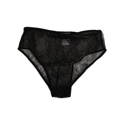 Dolce & Gabbana Black Nylon Stretch High Waist Panty Underwear