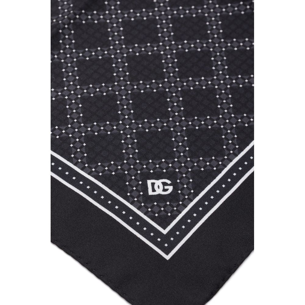 Dolce & Gabbana Black Silk Pocket Square