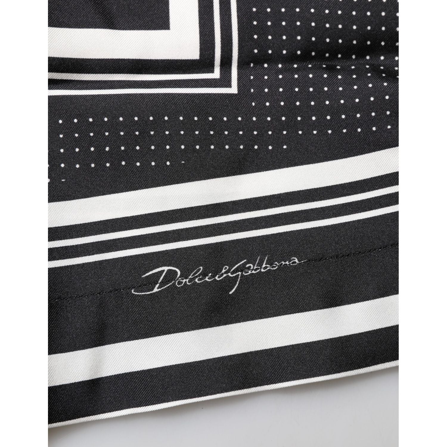 Dolce & Gabbana Black White StripeDot Print Casual Polo Shirt