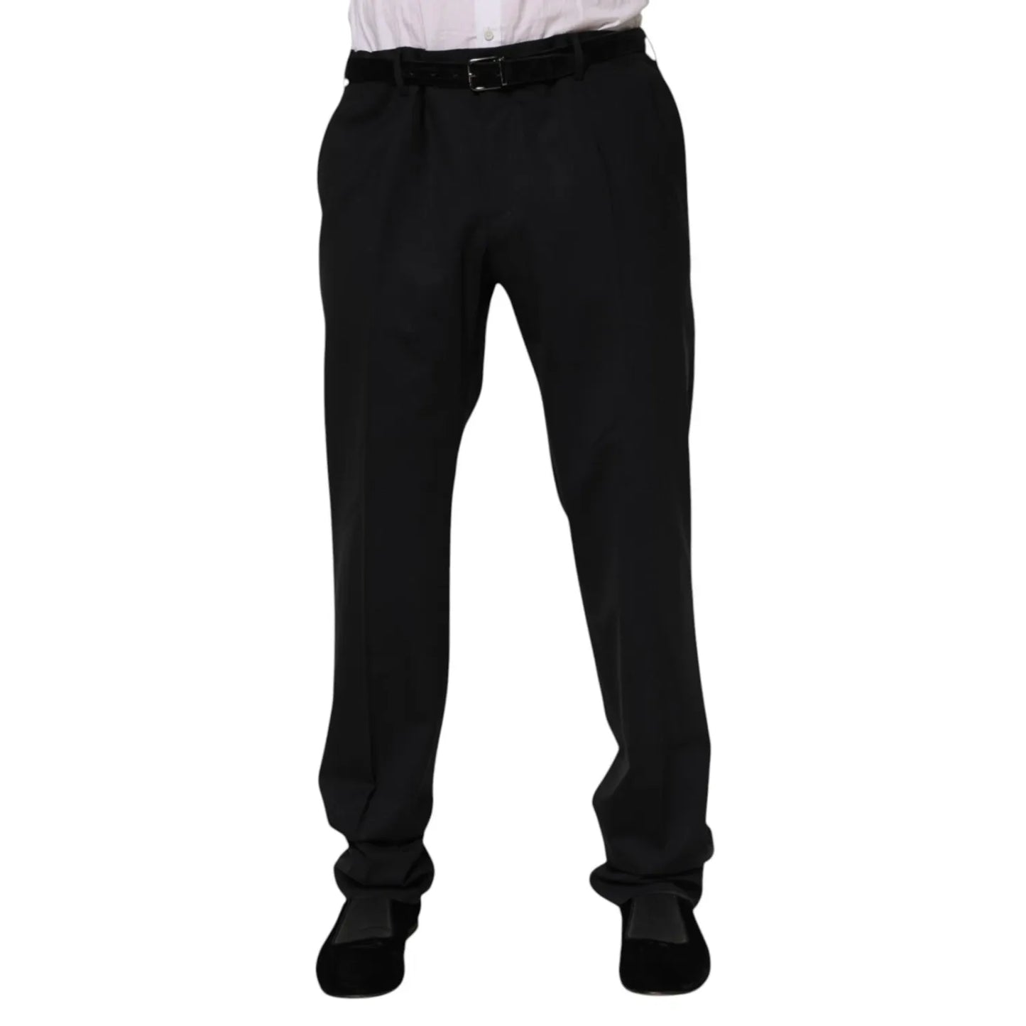 Dolce & Gabbana Black Wool Formal Dress Men Trousers Pants