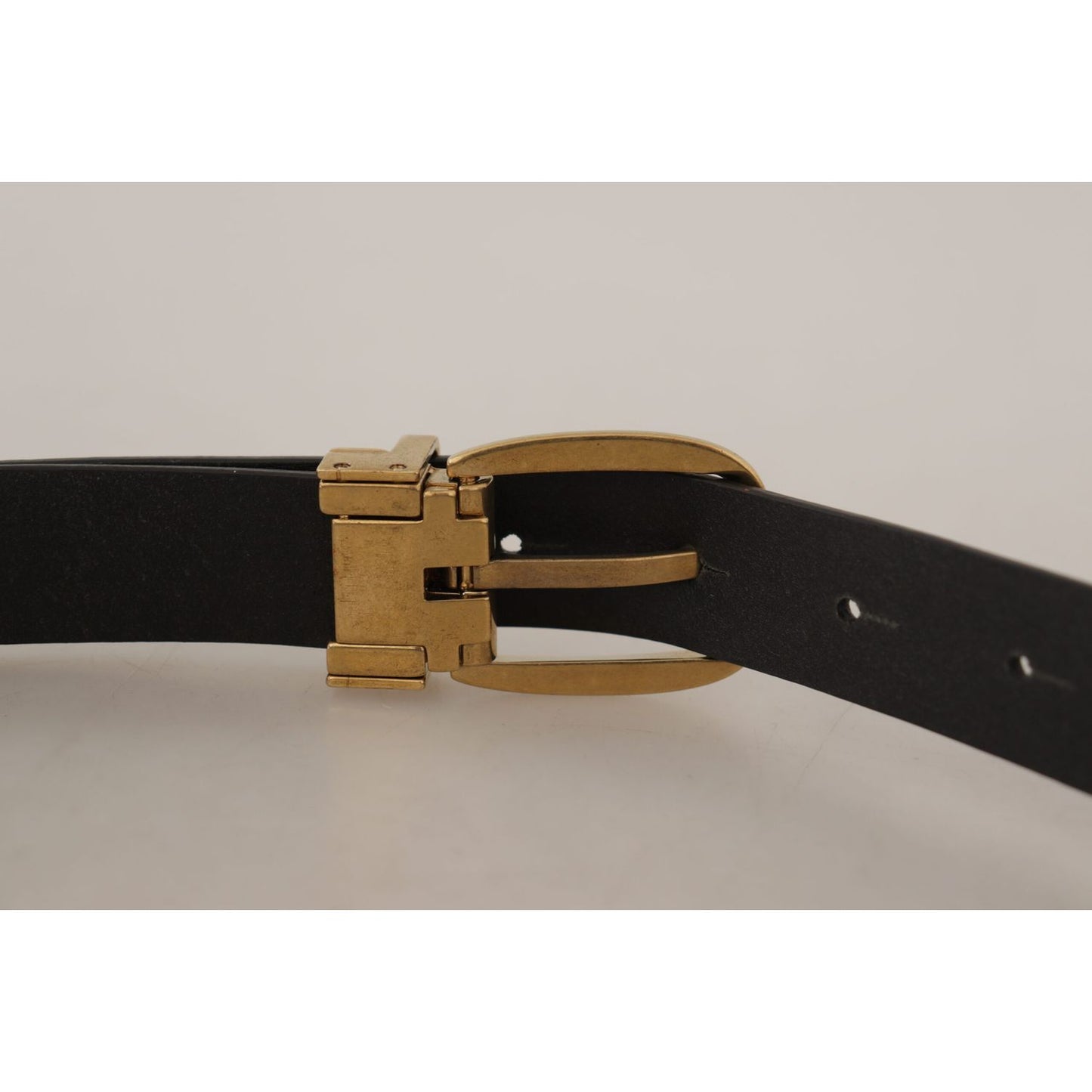 Dolce & Gabbana Brown Leather Classic Vintage Metal Buckle Belt