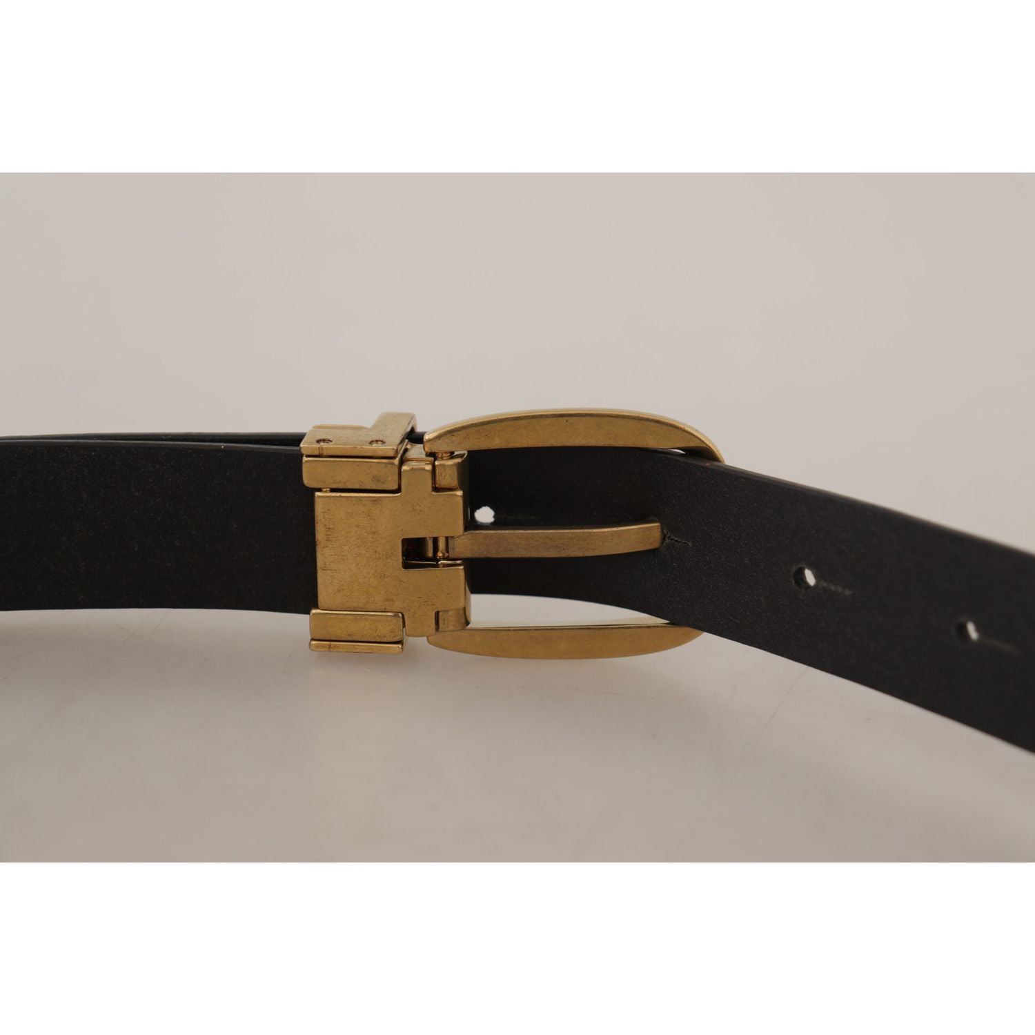 Dolce & Gabbana Brown Leather Classic Vintage Metal Buckle Belt