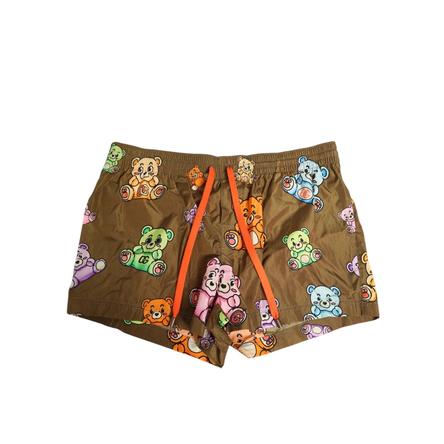 Dolce & Gabbana Brown Multicolor Teddy Bear Men Shorts Swimwear