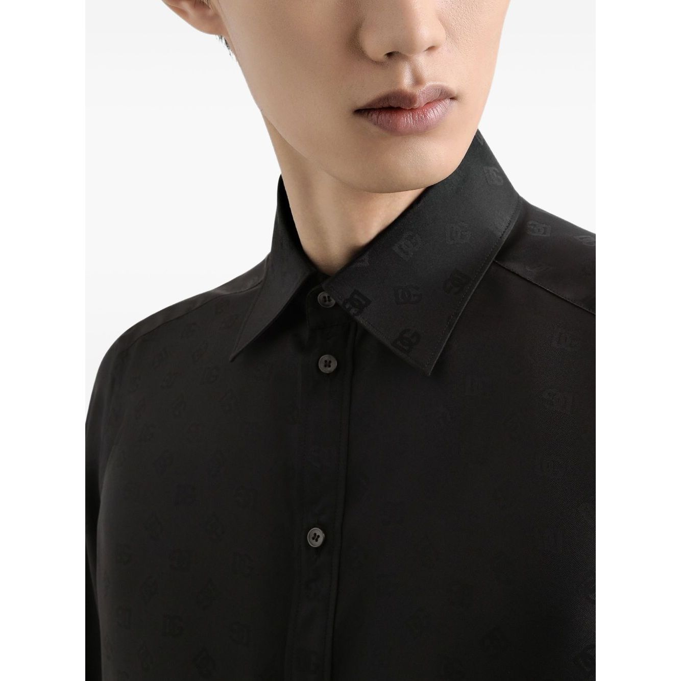 Dolce & Gabbana DG logo martini jacquard shirt